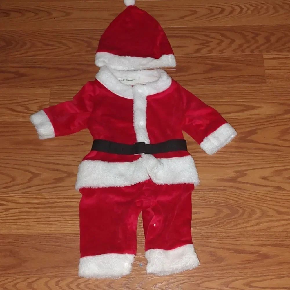 Big Elephant infant boys Santa outfit with santa hat Sz 70 (3-6 months) NWT